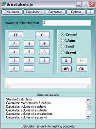 Calculator quantity for concrete