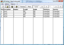 Visualization of the cutting optimization