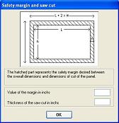 margin and thickness of the saw cut