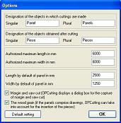 Options for panels cutting optimization