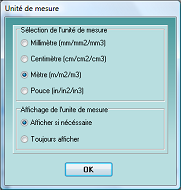 Slection de lunit de mesure