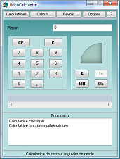 calculatrice surface de secteur angulaire de cercle