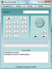 calculatrice surface de sphre