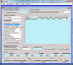 saisie des aliments consommés