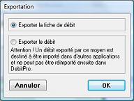 exportation de fiche de dbit