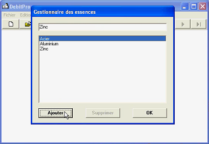 Paramétrage types de tôles