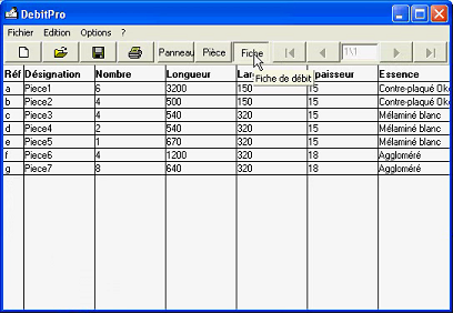 fiche de dbit